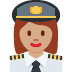 👩🏽‍✈️ woman pilot: medium skin tone display on Twitter